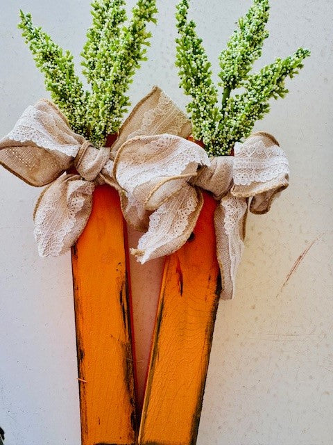 Handmade Wooden Carrots