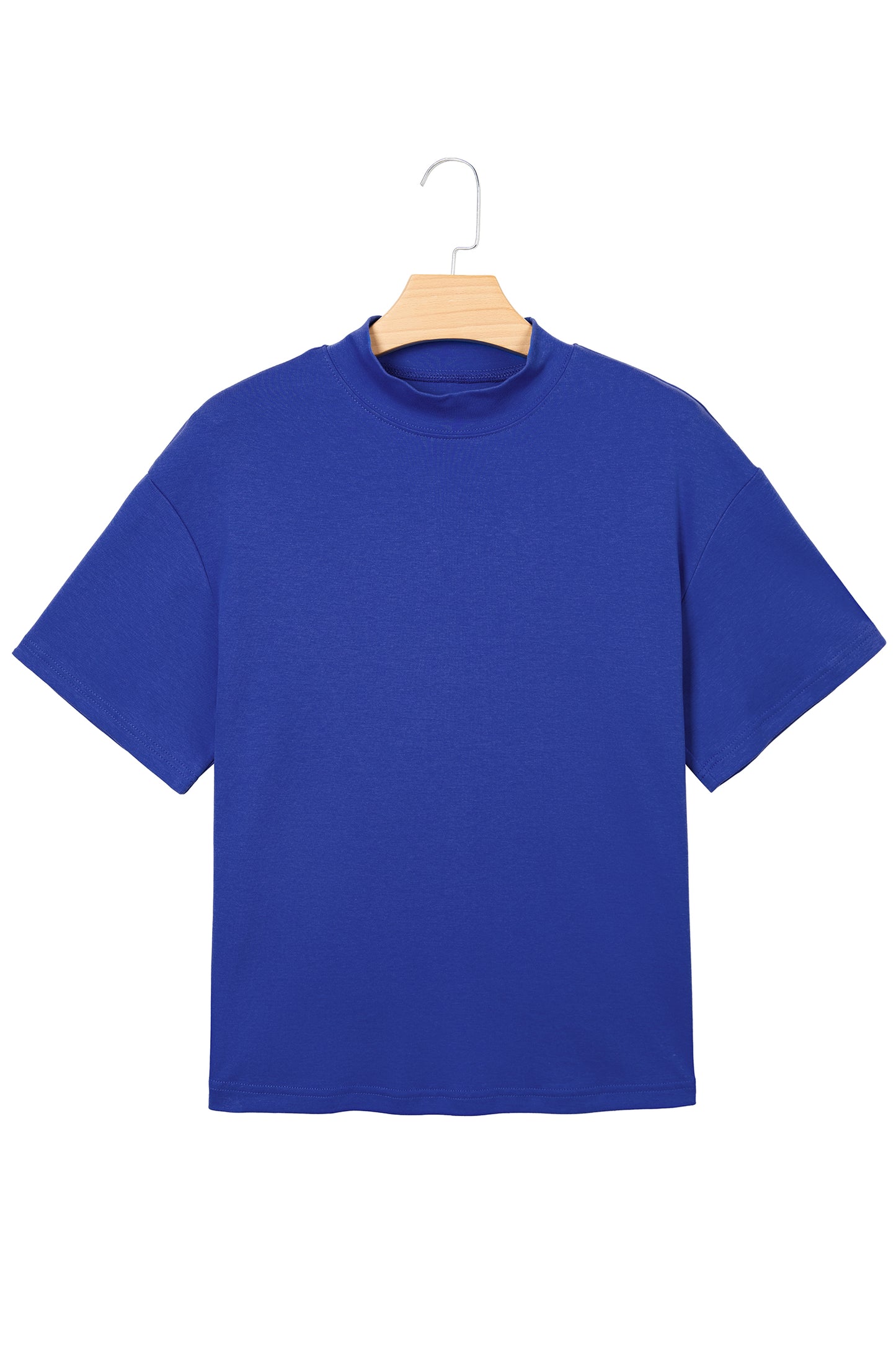 Sachet Pink Solid Color High Neck Oversize Tee