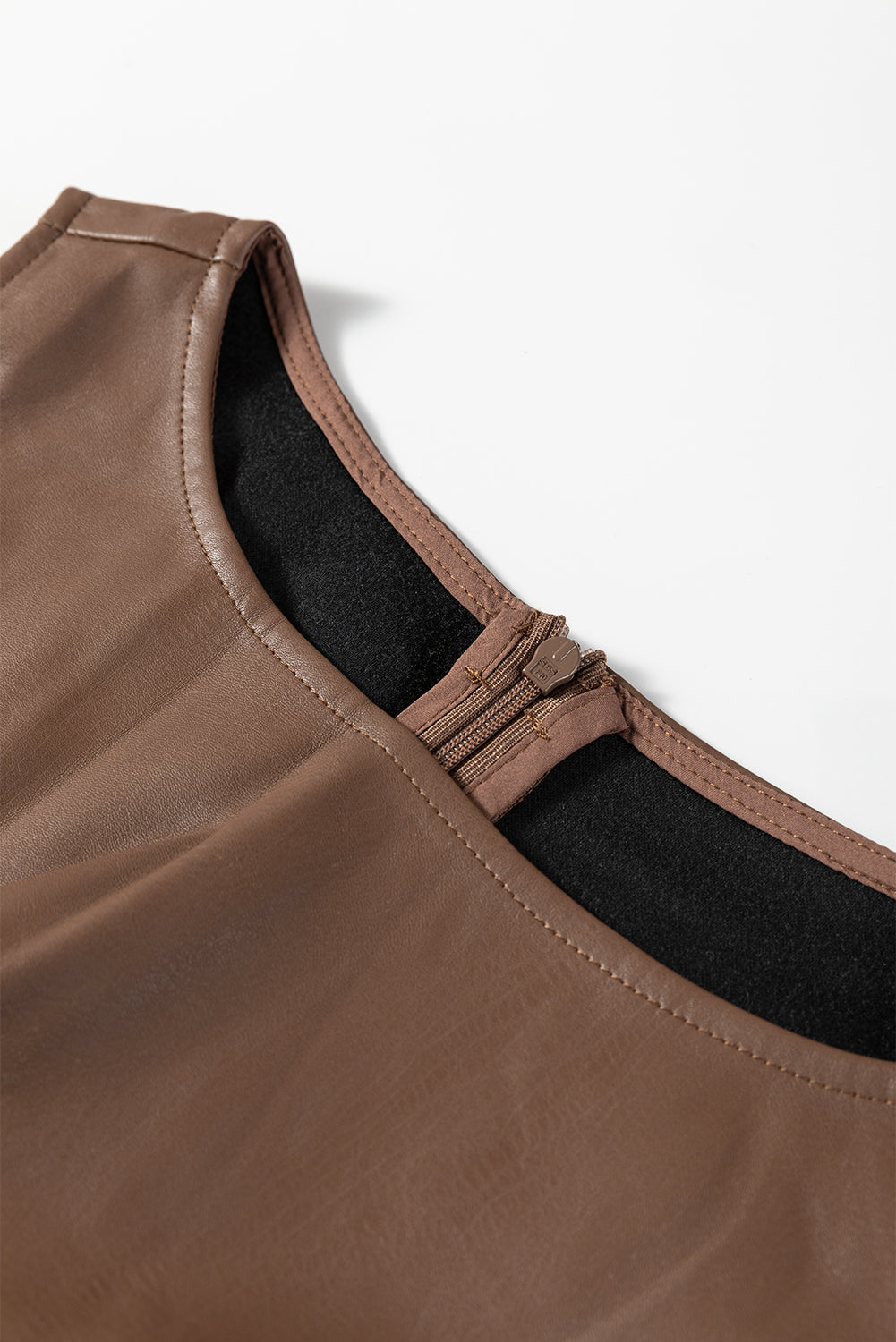 Wild Ginger Vegan Leather Sleeveless Mini Dress
