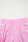 Bonbon Contrast Trim Pleated Casual Active Shorts