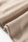 Khaki Leopard Striped Detail Drop Shoulder Sweater