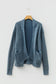 Dark Brown Mineral Wash Exposed Seam Patchwork Knit Open Sweater Cardigan