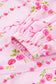 Pink Floral Print Half Zip Kangaroo Pouch Drawstring Hoodie