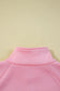 Pink Half Zip Sporty Pullover Mini Skirt 2pcs Outfit