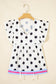 White Polka Dot Print Flutter Sleeve Striped Patchwork Babydoll Blouse