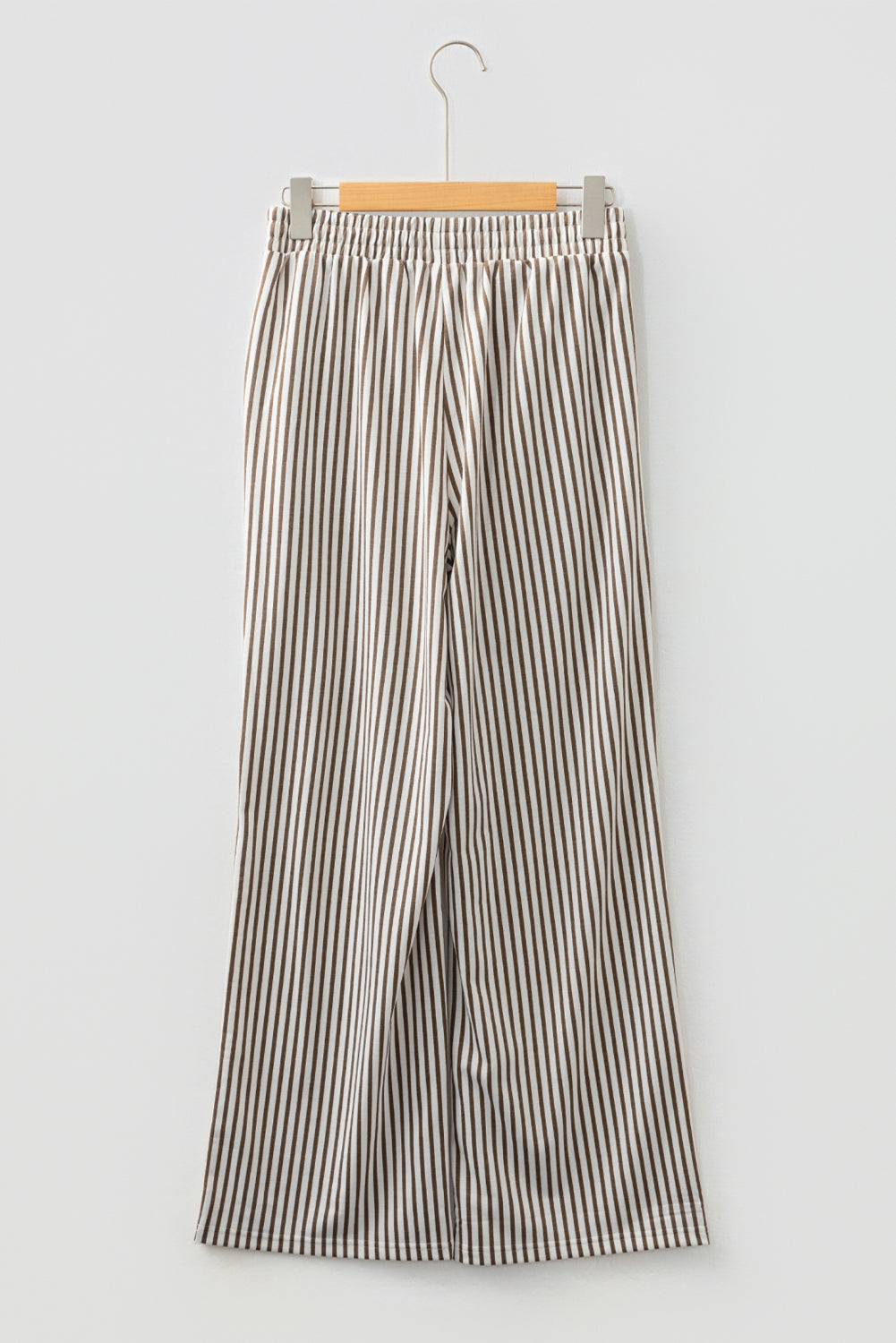 Black Stripe Elastic High Waist Pocketed Loose Pants