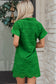Dark Blue Solid Color Eyelet Embroidered T Shirt Mini Dress