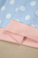 Sky Blue Polka Dot Contrast Trim Long Sleeve Top Drawstring Shift Pants Set