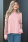 Black Solid Color Bow Textured Patchwork Long Sleeve Tee