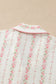 Pink Floral Print Long Sleeve Button Front Shirt Pajama Pant Set