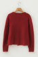 Fiery Red Heart Metal Button V Neck Cardigan Sweater