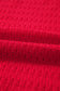 Fiery Red Trendy Pattern Knit Ribbed Cuffs Crew Neck Sweater
