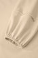 Beige Solid Color Raw Seam Patchwork Baggy Sweatshirt