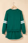 Evergreen Varsity Stripe Detail Drop Shoulder Pullover Mini Skirt Set