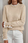 Racing Red Lace Trim Patchwork Buttoned Cuffs Loose Sweater