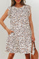 Khaki Leopard Ruffled Flutter Sleeve Keyhole Back Mini Dress