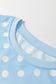 Sky Blue Polka Dot Oversized Top Drawstring Short Set