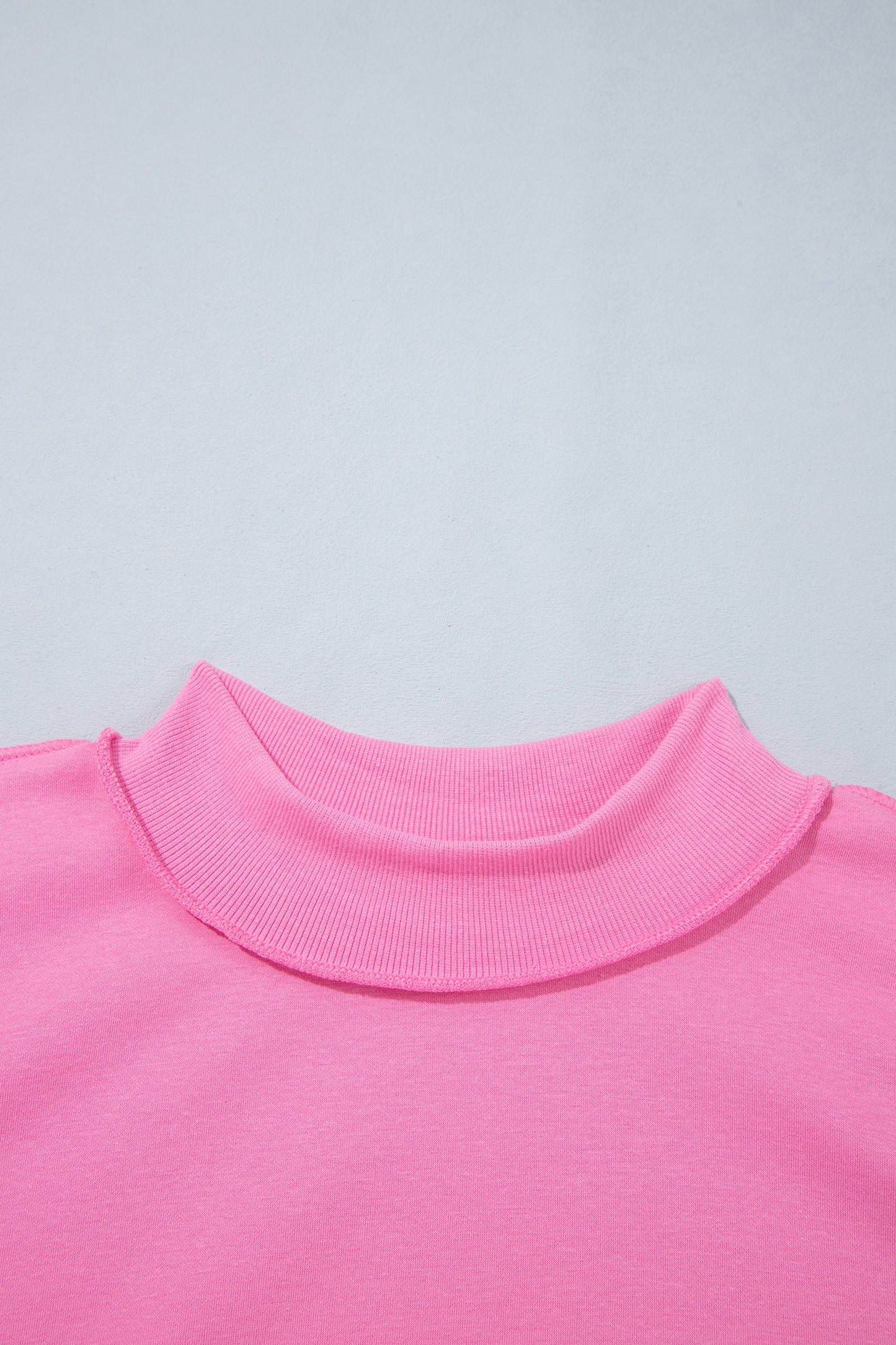 Bright Pink Exposed Seam Detail Reversible Double Wear Plus Size Sweatshirt