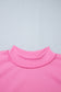 Bright Pink Exposed Seam Detail Reversible Double Wear Plus Size Sweatshirt