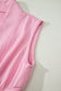Pink V Neck Sleeveless Double Zip Shift Midi Dress