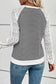 Black Stripe Textured Knit Contrast Hollowed Lace Patchwork Long Sleeve Top