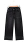 Dusk Blue Raw Hem Straight Leg Loose High Waist Jeans