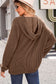 Coffee Twisted Rib Texture Solid Hoodie