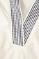 White Floral Puff Sleeve Contrast V Neck Patchwork Blouse