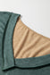 Sail Blue Exposed Stitching Colorblock V Neck Long Sleeve Top
