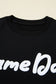 Black Chenille Game Day Graphic Drop Shoulder Sweatshirt