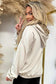 Jet Stream Leopard Contrast Drawstring Hood Drop Shoulder Loose Top