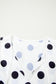 White Polka Dot Print Flutter Sleeve Striped Patchwork Babydoll Blouse