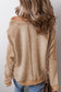 Light Grey Solid Waffle Knit Patchwork Raglan Sleeve Sweatshirt