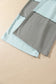 Beau Blue Raw Seam Colorblock Wide Leg Ankle Length Casual Pants