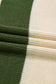 Green Stripe Colorblock Notched Neck Plus Size Sweater
