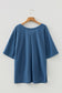Golden Fleece Pointelle Rhombus Knit Plus Size V Neck Loose Top