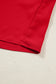 Fiery Red Frilled Trim Button Up Pleated Long Sleeve Shirt