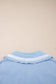 Sky Blue Lace Accent Zipped Collar Short Sleeve Top Sweatpants Set