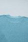 Mist Blue Exposed Seam Detail Half Sleeve Loose Sweater