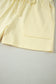 Yellow Cream Solid Color Tee Drawstring Shorts Comfy 2pcs Set