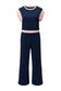 Dark Green Color Block Detail Casual Two-piece Set