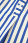 Blue Stripe Collared Half Button Side Pockets Loose Fit Mini Dress