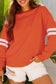 Tillandsia Purple Varsity Striped Detail Drop Shoulder Oversized Sweatshirt