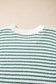 Green Stripe Ribbed Trim Loose Fit Knitted Sweater Vest