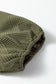 Jungle Green Plus Size Textured Contrast Trim Quarter Zip Bracelet Sleeve Mini Dress