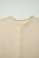 Apricot Buttoned Front Rolled Hem Cap Sleeve Sweater Top