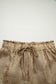 Gold Metallic Luster Tie Elastic Waist Cuffed Hem Shorts