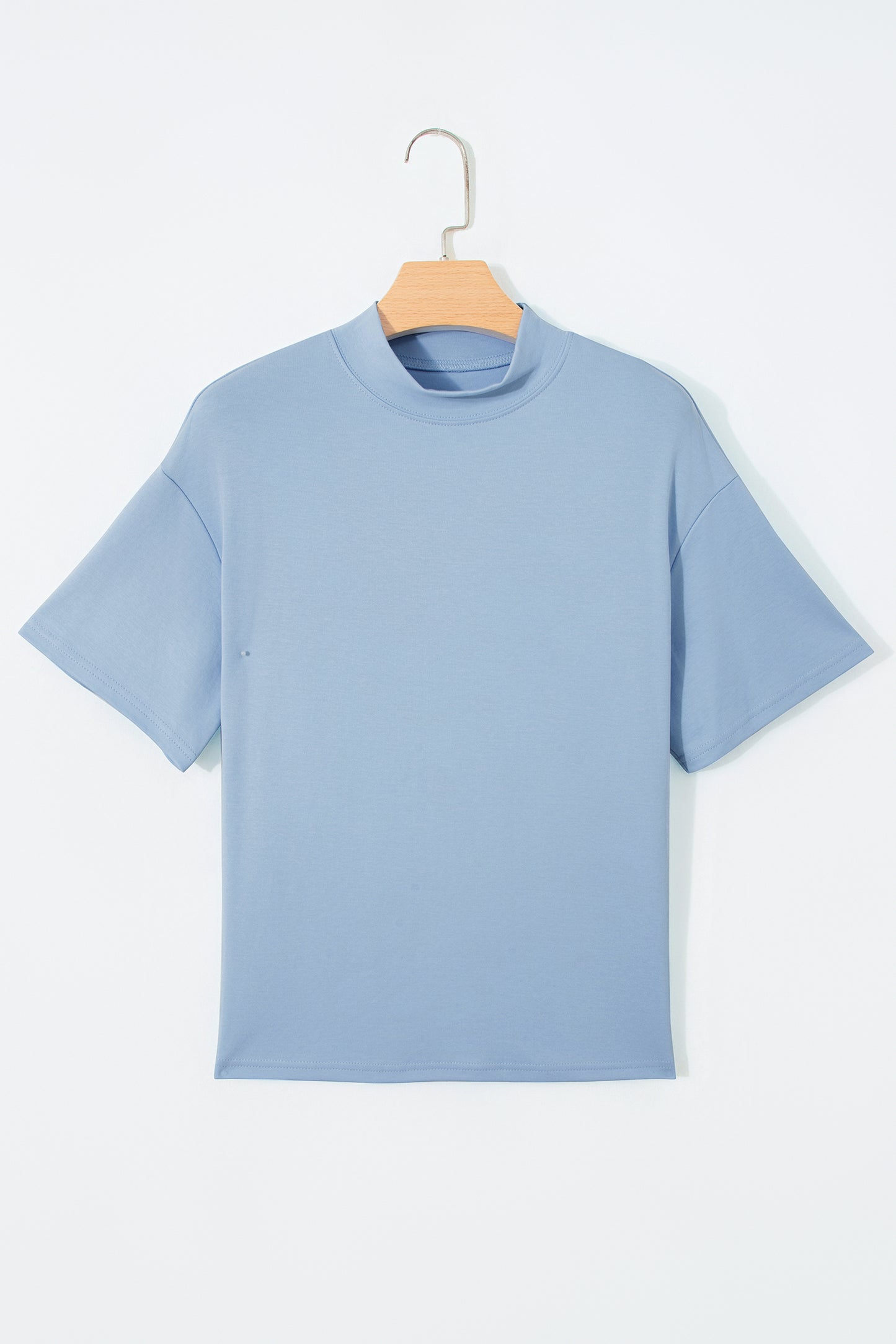 Sachet Pink Solid Color High Neck Oversize Tee