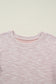 Light Pink Twilled Print Lace Trim Ruffled Short Sleeve Blouse