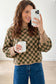 Multicolour Drop Shoulder Plaid Knit Long Sleeve Sweater